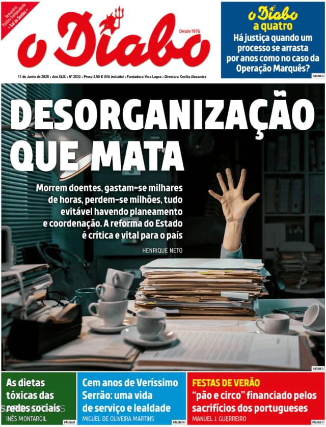 Capa jornal O Diabo 2025-07-11