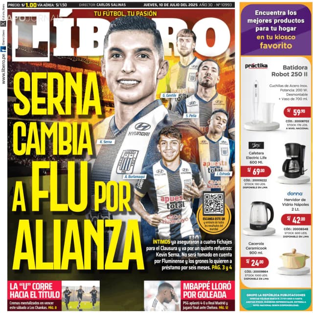 Capa jornal Líbero 2025-07-10