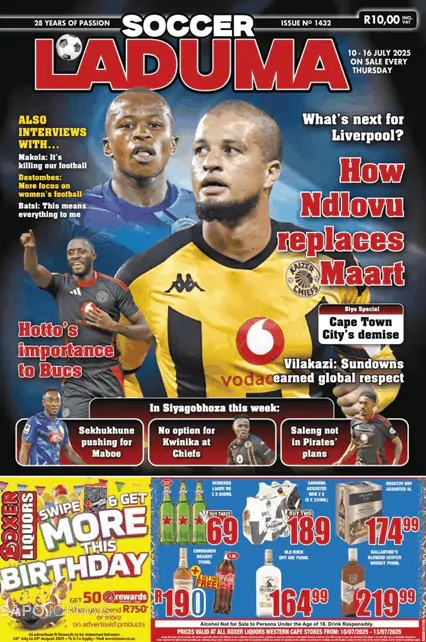 Capa jornal Soccer Laduma 2025-07-11