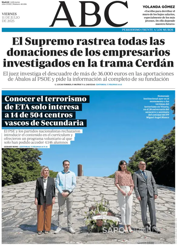 Capa jornal ABC 2025-07-11
