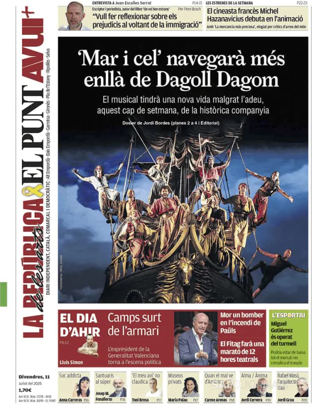 Capa jornal El Punt Avui | Edició Girona 2025-07-11