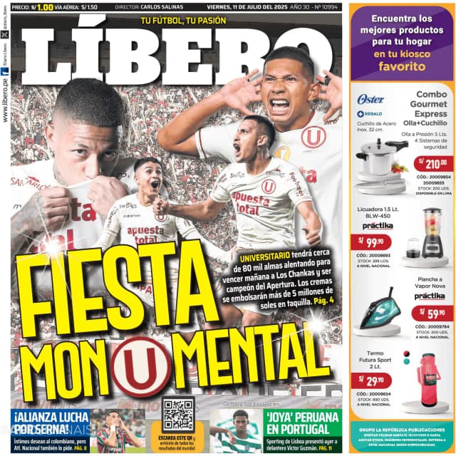 Capa jornal Líbero 2025-07-11