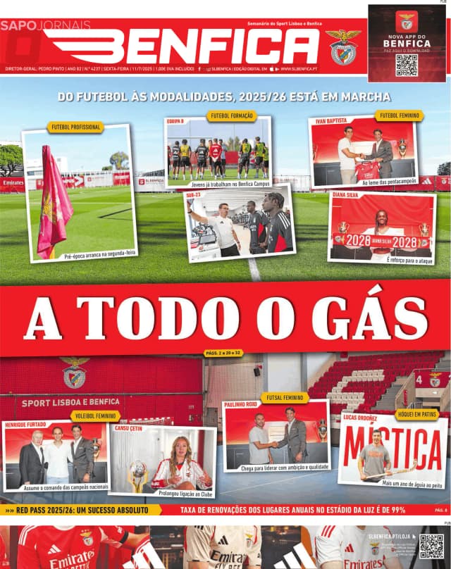 Capa jornal O Benfica 2025-07-11