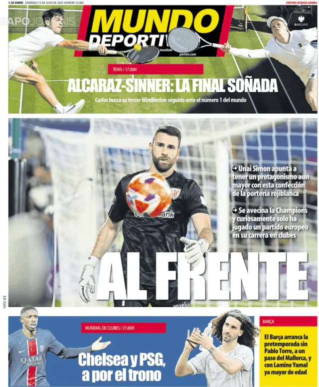 Capa jornal Mundo Deportivo (Bizkaia-Araba) 2025-07-13