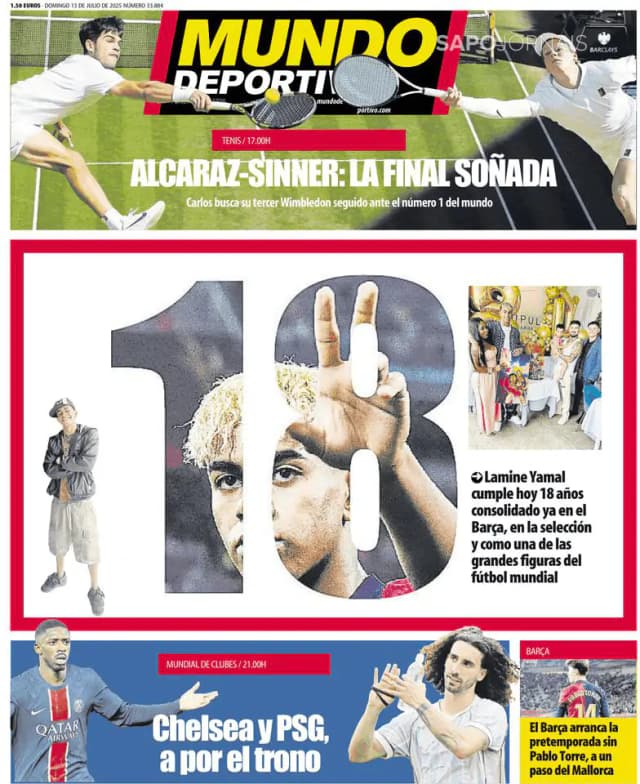 Capa jornal Mundo Deportivo (Madrid) 2025-07-13