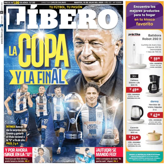 Capa jornal Líbero 2025-07-15