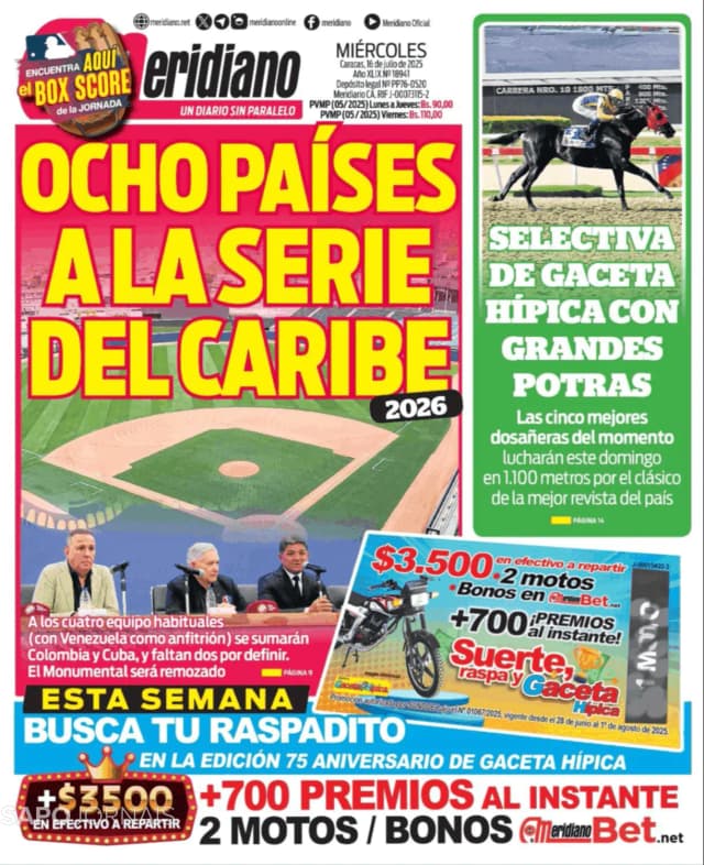 Capa jornal Meridiano 2025-07-16