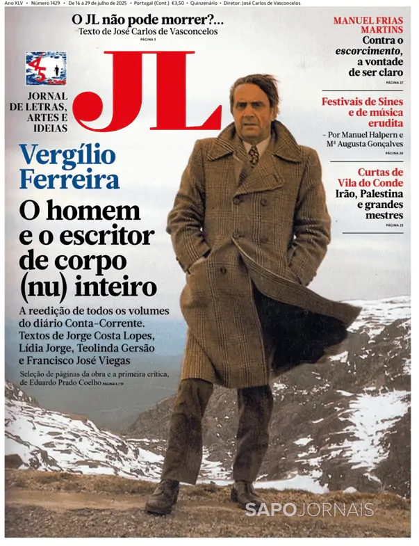 Capa jornal Jornal de Letras 2025-07-16