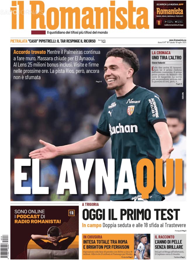 Capa jornal Il Romanista 2025-07-19
