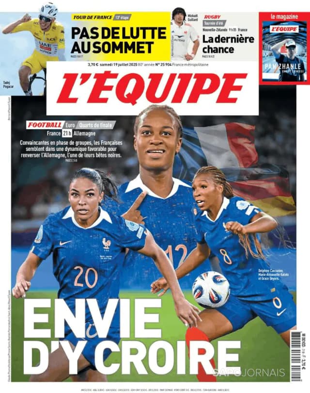 Capa jornal L'Équipe 2025-07-19
