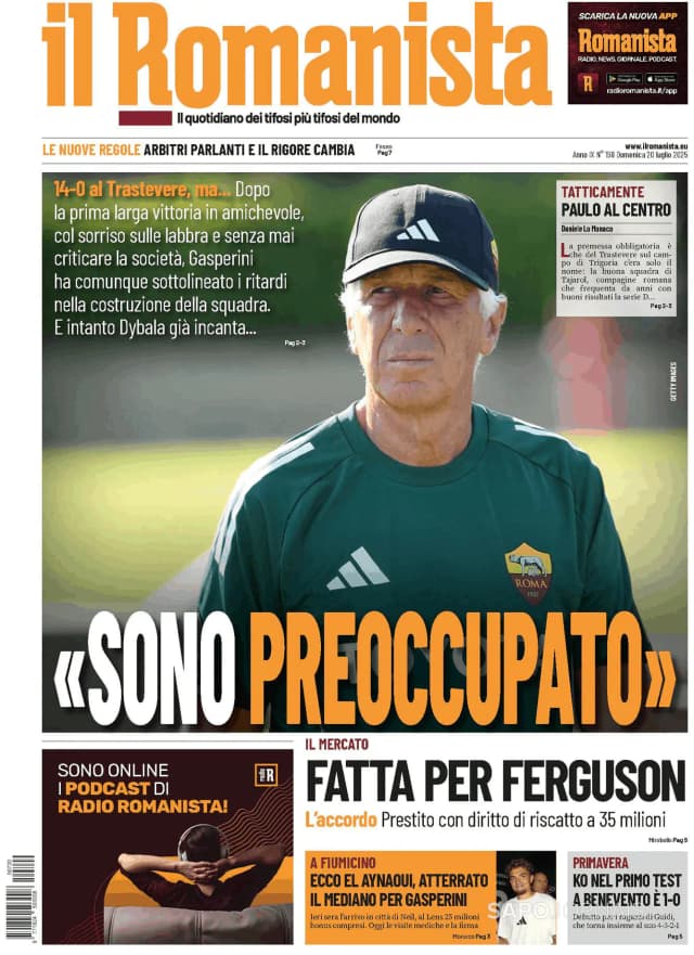 Capa jornal Il Romanista 2025-07-20