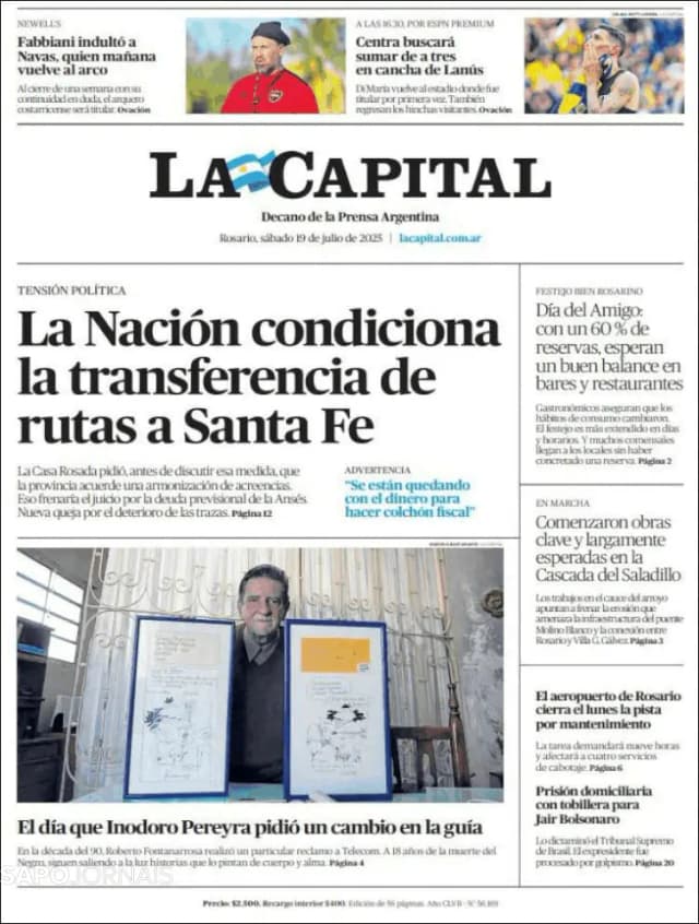 Capa jornal La Capital 2025-07-19