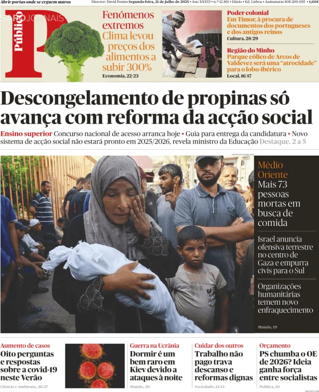 Capa jornal Público 2025-07-21