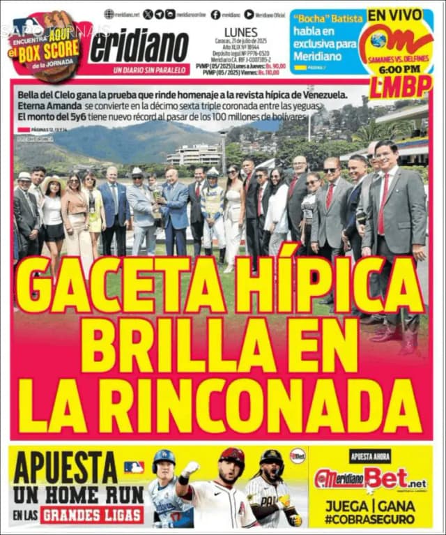 Capa jornal Meridiano 2025-07-21