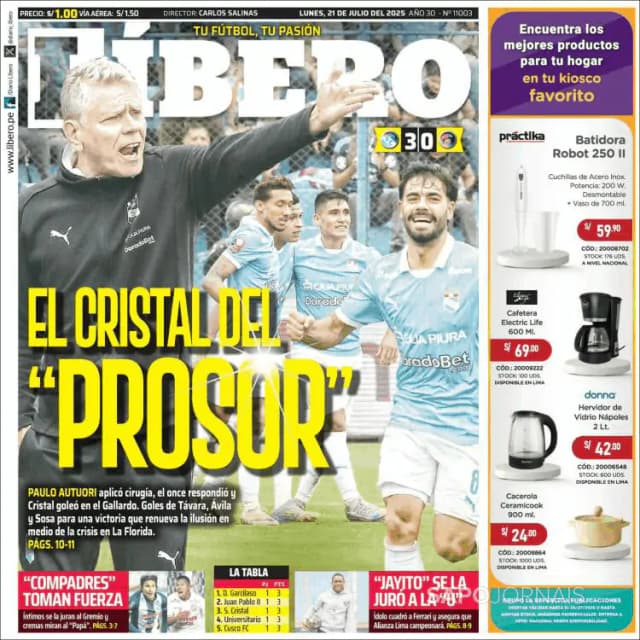 Capa jornal Líbero 2025-07-21