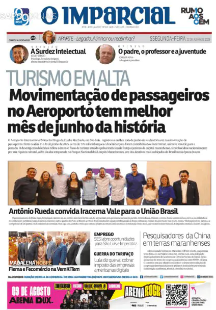 Capa jornal O Imparcial 2025-07-21