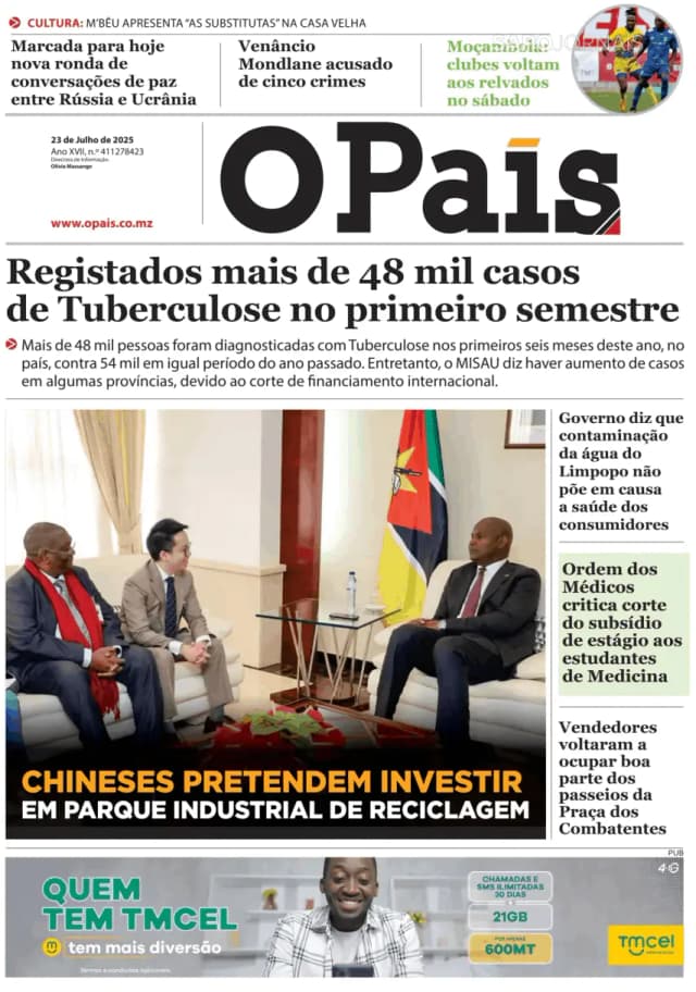 Capa jornal O País 2025-07-23