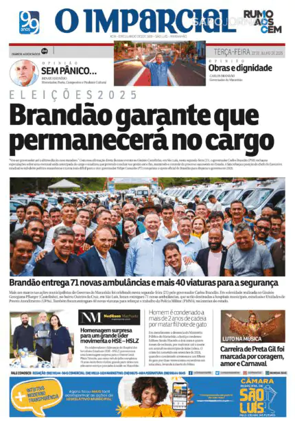 Capa jornal O Imparcial 2025-07-22