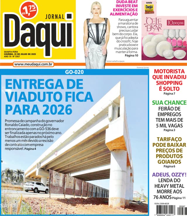 Capa jornal Daqui - O Popular 2025-07-23