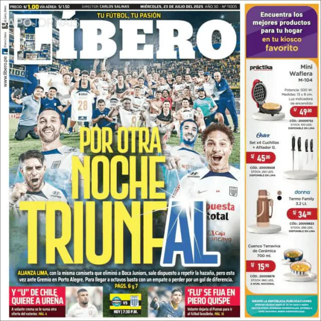 Capa jornal Líbero 2025-07-23