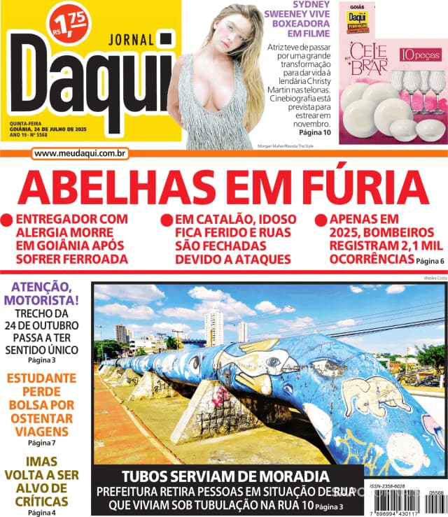 Capa jornal Daqui - O Popular 2025-07-24