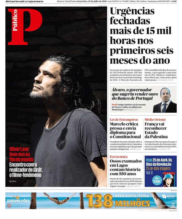 Capa jornal Público 2025-07-25