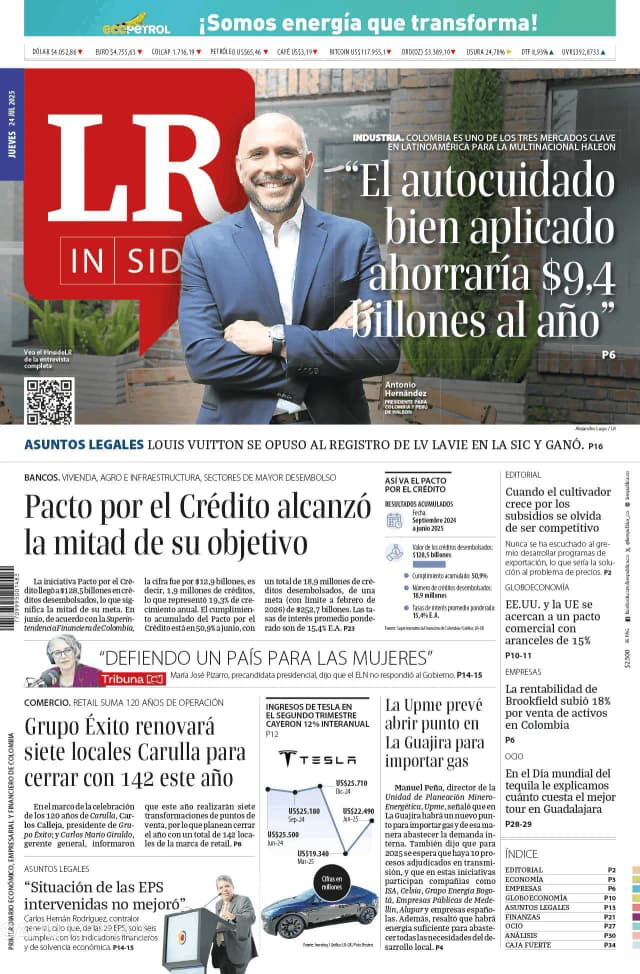 Capa jornal La Republica 2025-07-24
