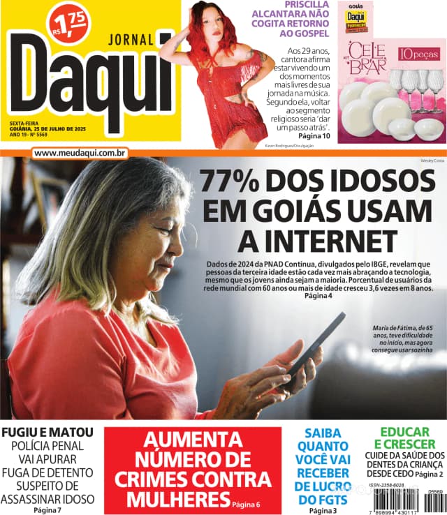 Capa jornal Daqui - O Popular 2025-07-25