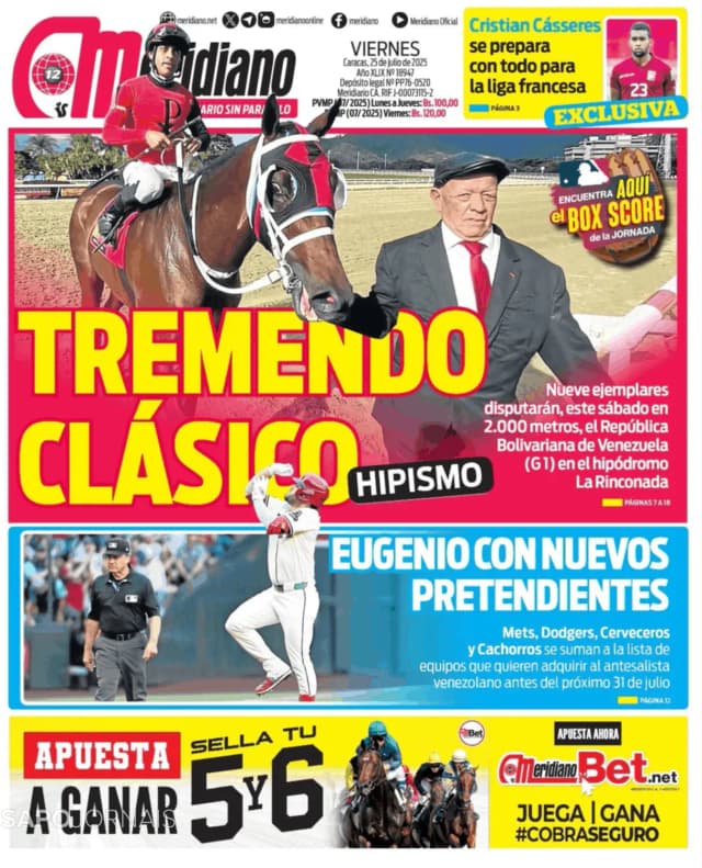 Capa jornal Meridiano 2025-07-25