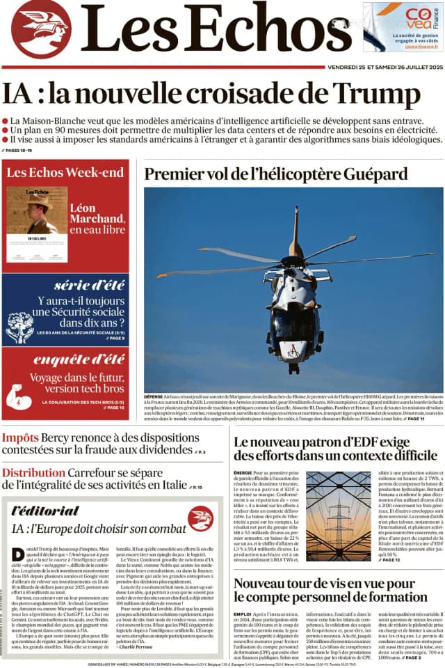 Capa jornal Les Echos 2025-07-25