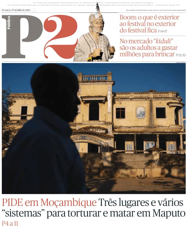 Capa jornal P2-Público 2025-07-27