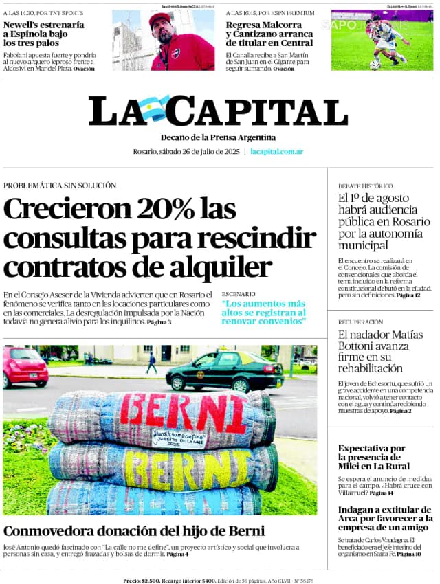 Capa jornal La Capital 2025-07-26