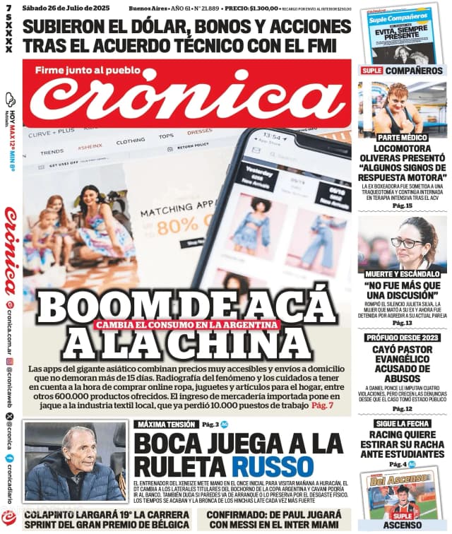 Capa jornal Crónica 2025-07-26
