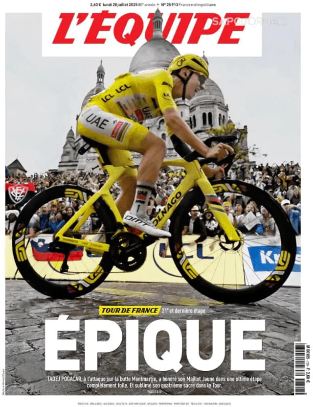 Capa jornal L'Équipe 2025-07-28