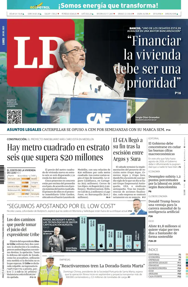Capa jornal La Republica 2025-07-28
