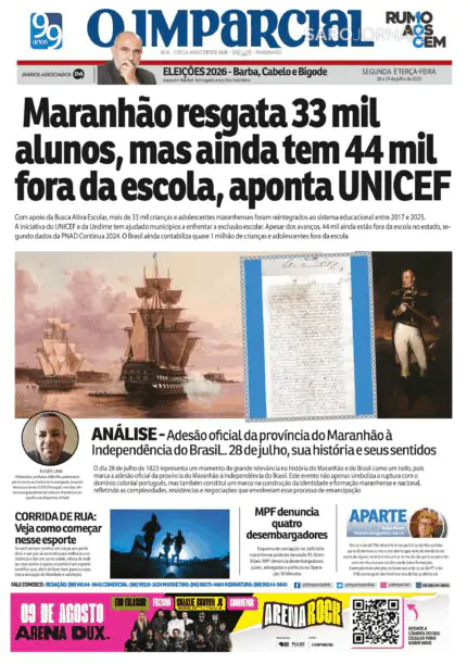 Capa jornal O Imparcial 2025-07-28