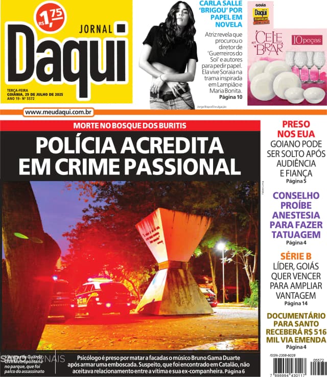Capa jornal Daqui - O Popular 2025-07-29