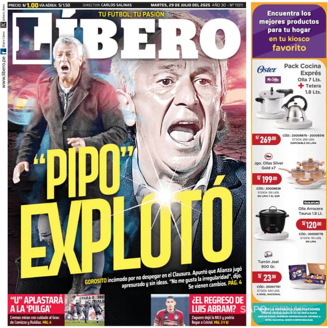 Capa jornal Líbero 2025-07-29