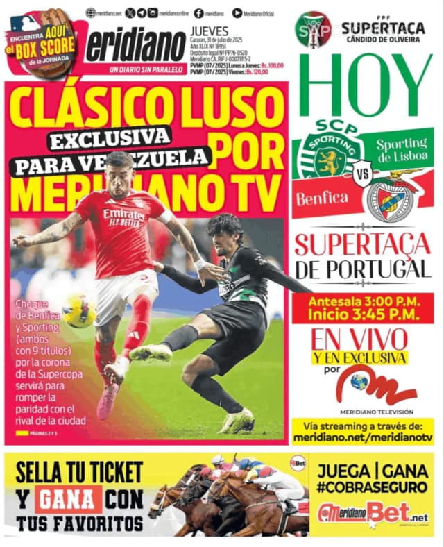 Capa jornal Meridiano 2025-07-31