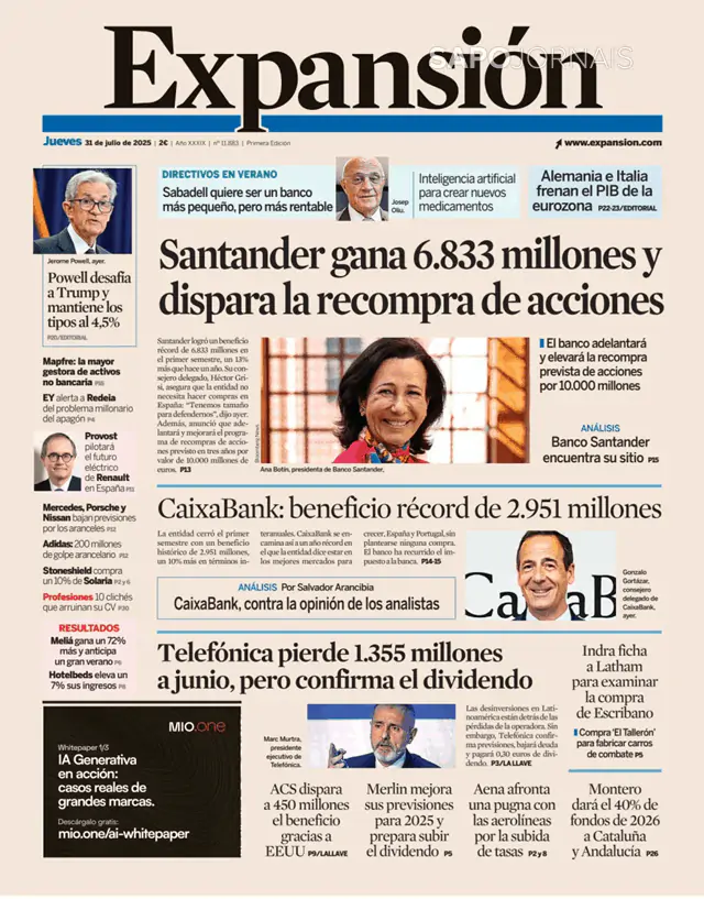 Capa jornal Expansión 2025-07-31