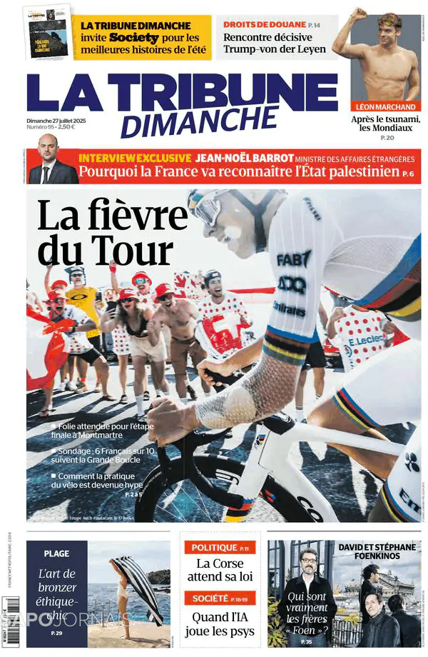 Capa jornal La Tribune 2025-07-27
