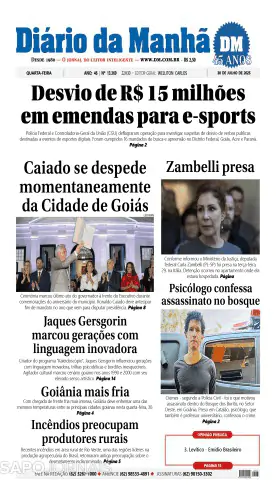 Capa jornal Diário da Manhã 2025-07-30