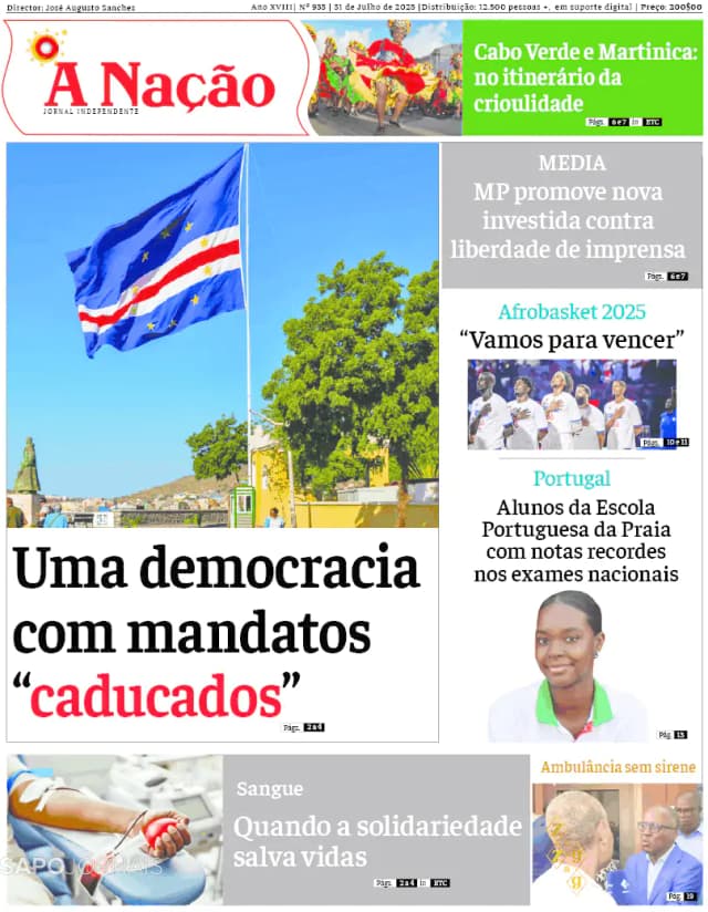 Capa jornal A Nação 2025-07-31