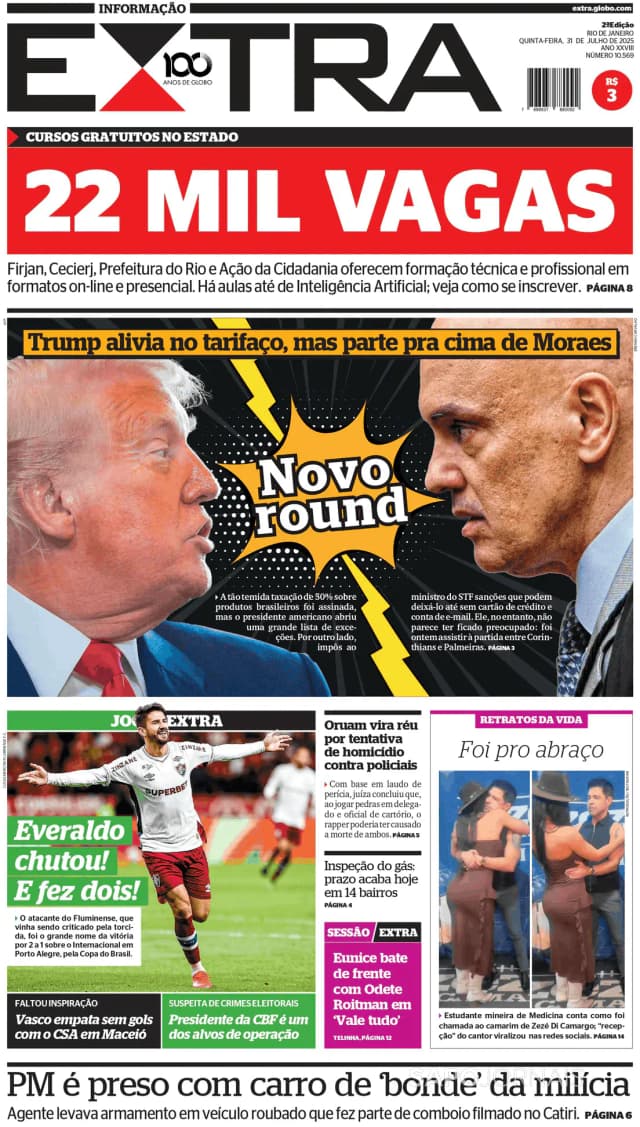 Capa jornal Extra 2025-07-31