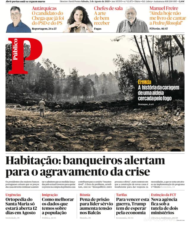 Capa jornal Público 2025-08-02