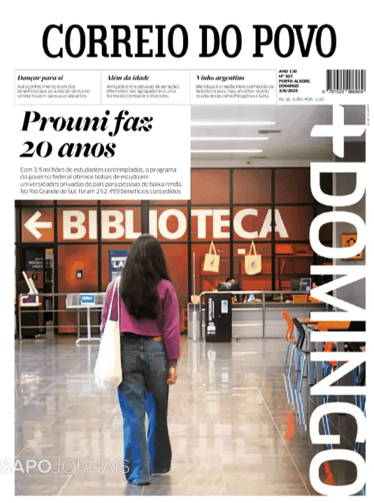 Capa jornal Correio do Povo 2025-08-03