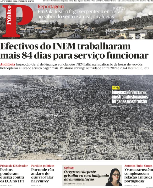 Capa jornal Público 2025-08-04