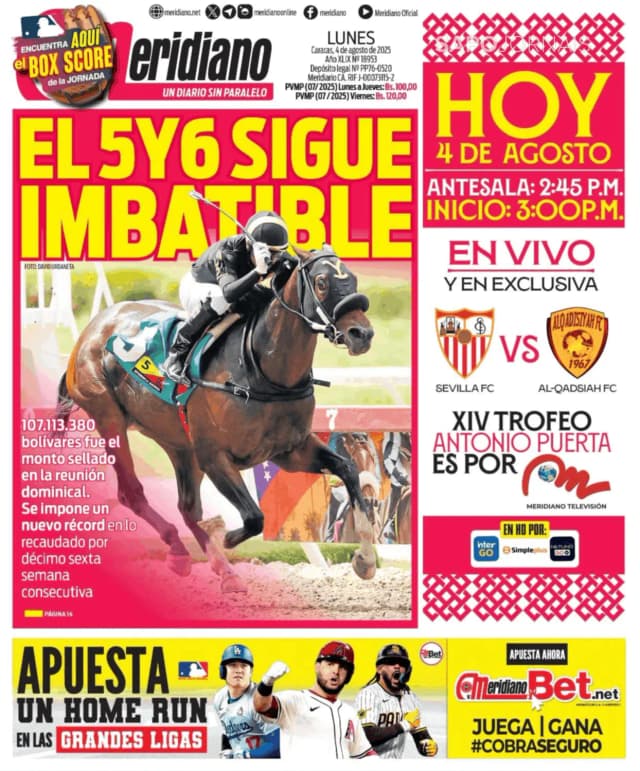 Capa jornal Meridiano 2025-08-04