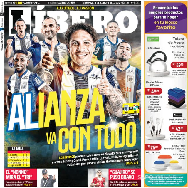 Capa jornal Líbero 2025-08-04