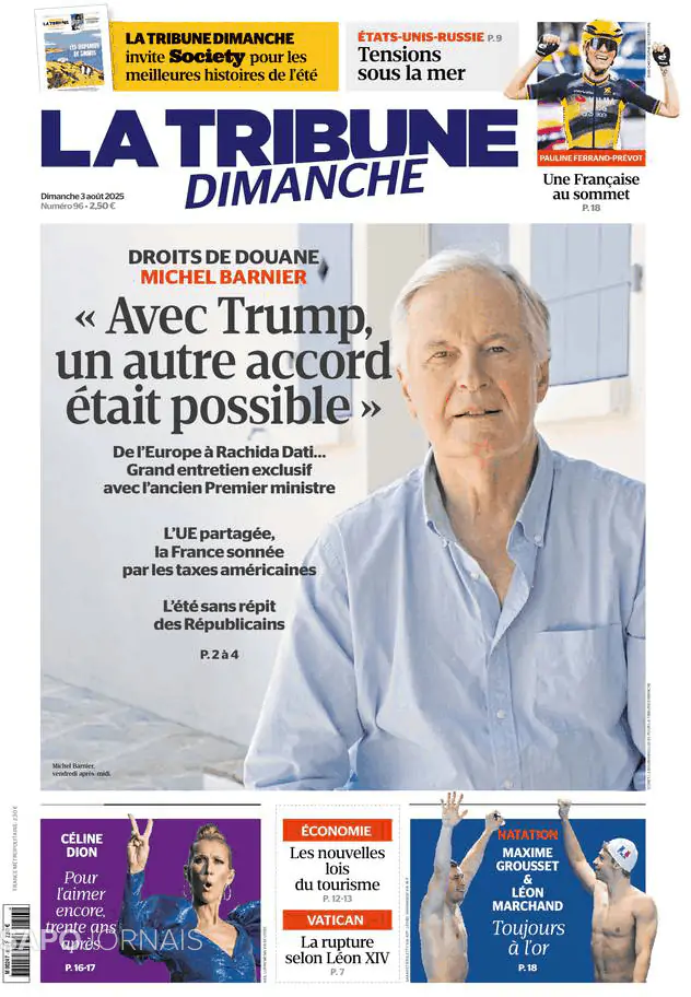 Capa jornal La Tribune 2025-08-03